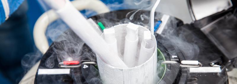 Liquid Nitrogen tank in a fertility clinic