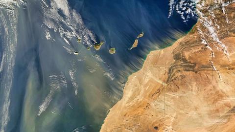 Dust storm off Western Sahara
