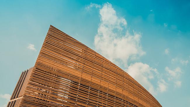 A wooden building